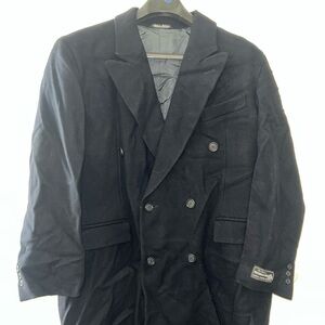 BRAND NEW Blue Jeremy Cobb Il Wool/Cashmere Single
Breasted Full Length Overcoat